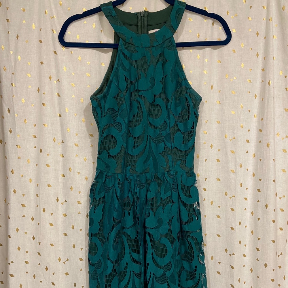 Green lace layer dress